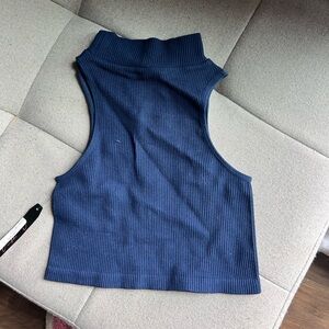 Navy blue high neck top